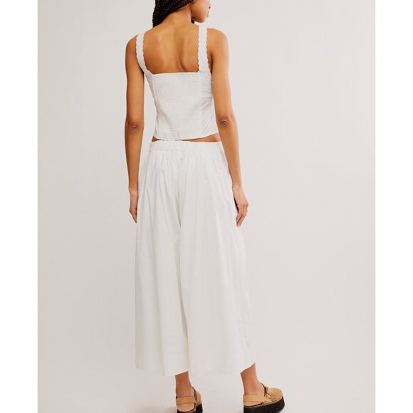NWT FREE PEOPLE SOLD OUT Into You Eyelet Pant Set / White SZ: M - Picture 6 of 10
